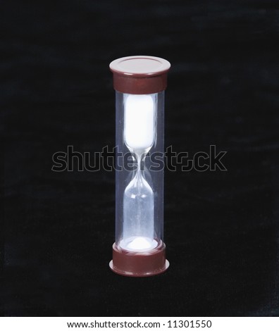egg timer (time is running out) on a black background