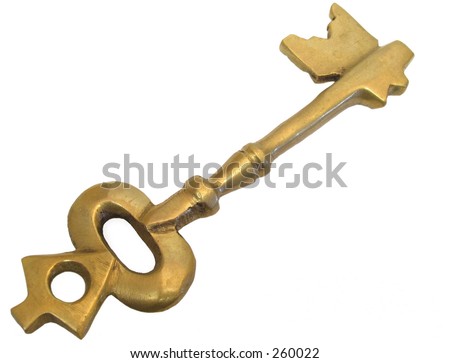 Old Fashioned Key Isolated On White Background Stock Photo 260022