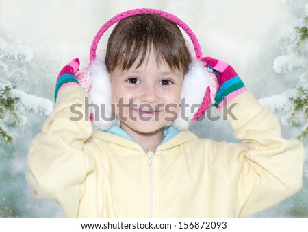Winter Girl wearing her pink ear muffs