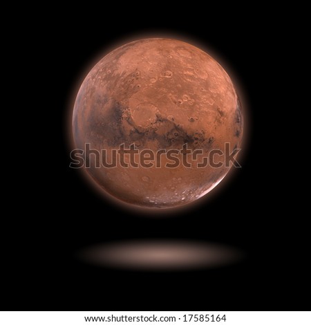 mars Model with black background and shadow