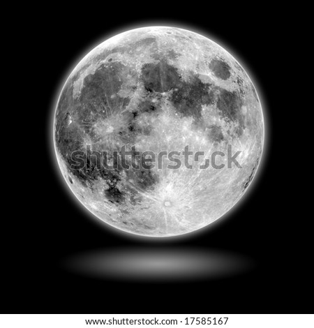 moon Model with black background and shadow