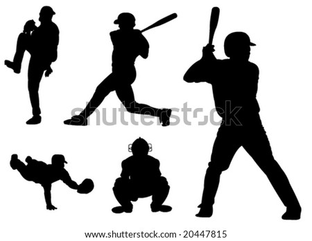 Baseball Silhouettes In Vector Art - 20447815 : Shutterstock