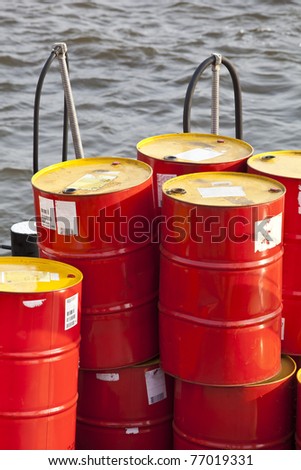 Petrol Barrel on the water