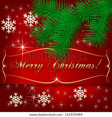 Vector Red Christmas Holiday Greeting Card