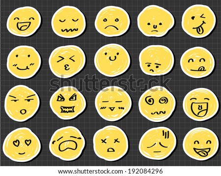 emotion collection sketch drawing vector