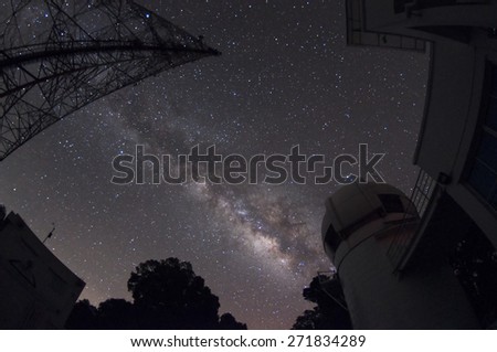 Milky Way Galaxy Galaxies near our world the most. Can be seen with the naked eye. In good weather, the night sky.