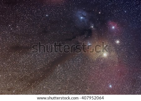 Nebula in Ophiuchus Constellation distance 500 light year