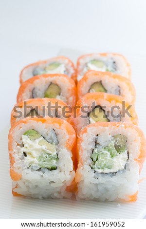 Philadelphia salmon sushi roll