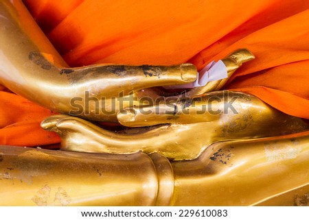 Hand of Buddha\'s meditation.
