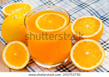 Orange juice and orange drink.