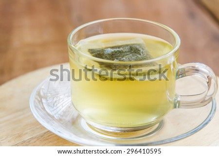 Tea in clear glass and is good for health.