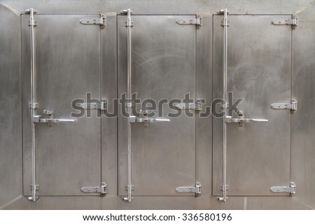 A large freezer for industrial or commercial kitchens.