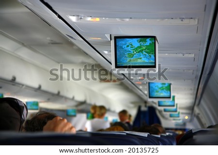 screens inside of aircraft