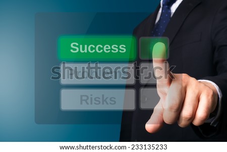 Business person working with modern virtual technology (screen checkbox)
