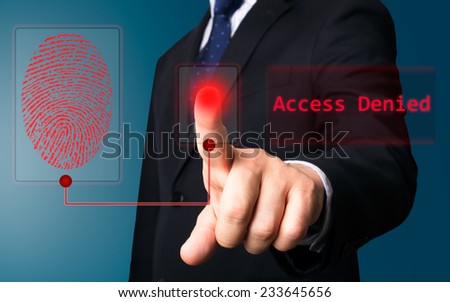 Business person working with modern virtual technology (electronic key)