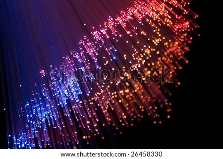 Optical fiber color suit worldly black background isolate.