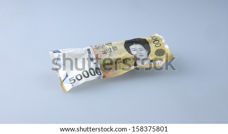 Korean Won currency bills