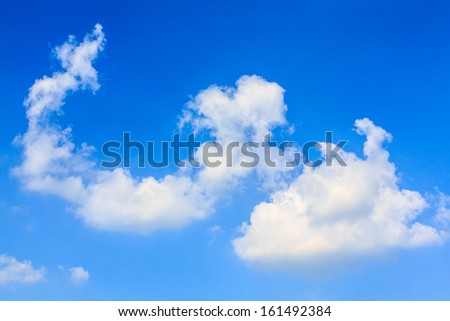 Blue sky and fluffy clouds use for back ground