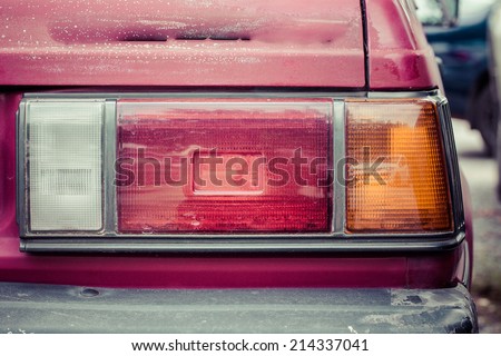 Rear light of vintage car, process color