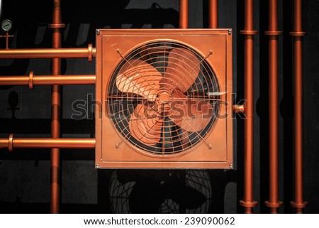 Old exhaust fan copper-red
