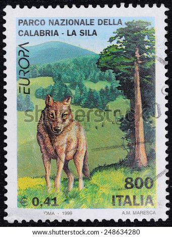 ITALY - CIRCA 1999 A stamp printed in Italy dedicated to Europe National Park Calabria - La Sila, A.M. Maresca, circa 1999