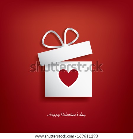 Valentine'S Day Concept Illustration With Gift Box And Heart Symbol Sutiable For Advertising And Promotion. Eps10 Vector Illustration