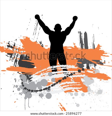 Silhouette Of The Champion. Stock Vector Illustration 25896277