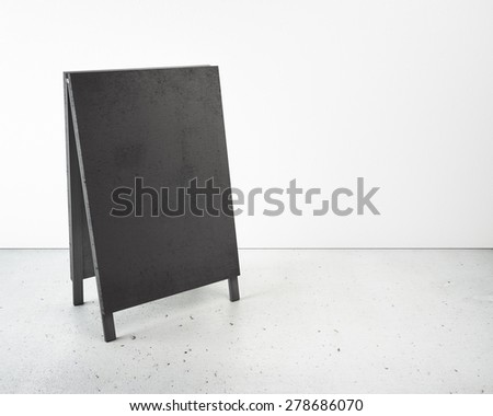 Black empty menu board in interior