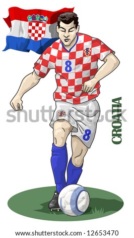 Illustration of a soccer player - Croatia - European championship 2008