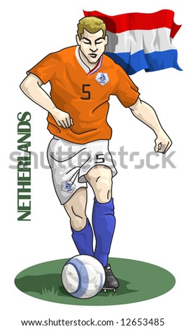 Illustration of a soccer player - Netherlands - European championship 2008
