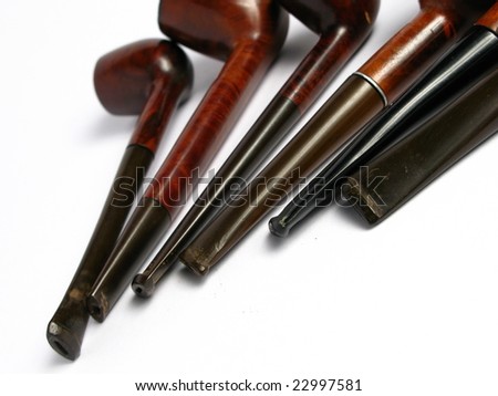 Wood Pipes on white background