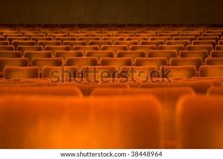 A hall with seats seen from the stage