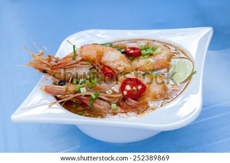 Prawn noodle - Malaysian food spicy noodles.