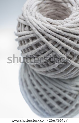 Thin natural rope isolated on white background