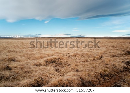 Iceland stormy landscape.
