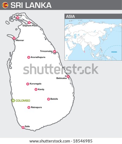 vector : Map of Sri Lanka