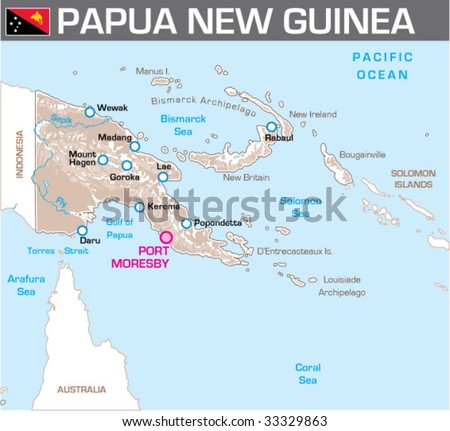 stock vector Map of Papua New Guinea