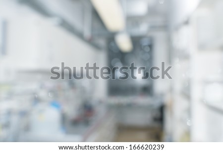 Scientific background. Modern laboratory interior out of focus, text space