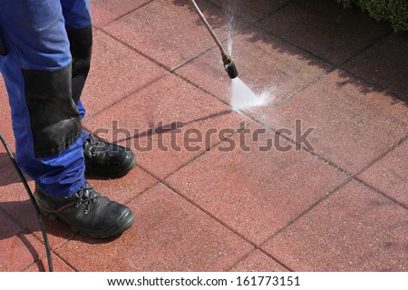 Caretaker With High-Pressure Cleaner