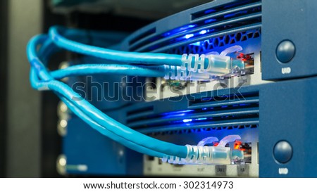 Lan cable connect to network device.