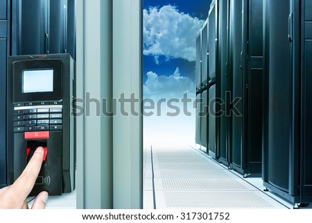 Finger scan security for entry server room