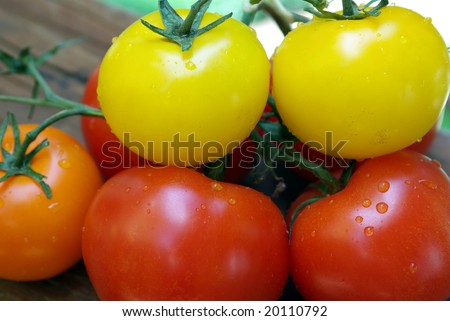 Heirloom Tomatoes that come in many unusual colors.