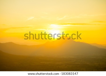 sun sky gold mountains outdoor