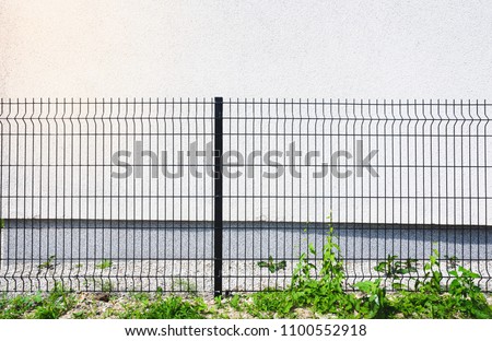 black grating wire industrial fence panels, pvc metal fence panel