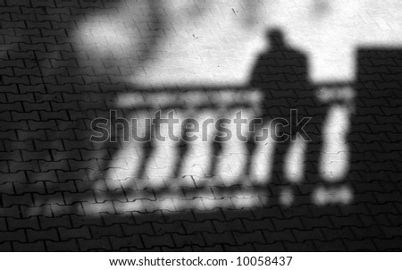 Shadow of the tired person.