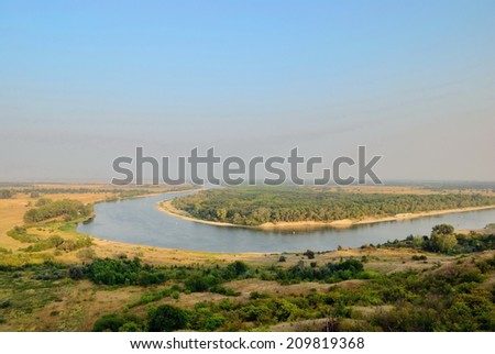 Bend in the Don river near the Razdorskaya village. Rostov region. Russia