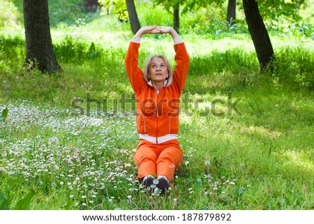 healthy senior woman in the park