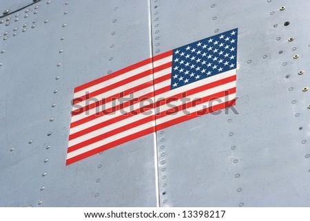 US flag on wing