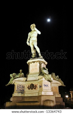 Copy of the statue David by Michaelangelo in Florence