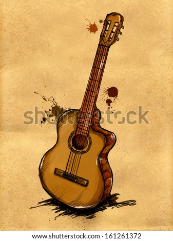 Guitar Painting Image - music background